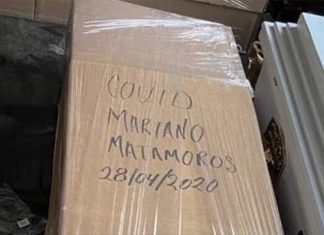 Apilan en cajas de cartón a muertos por Covid-19