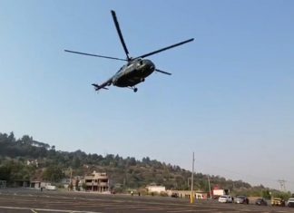 Arriban helicópteros para apoyar en atención al incendio en cerro de “El Cacique”
