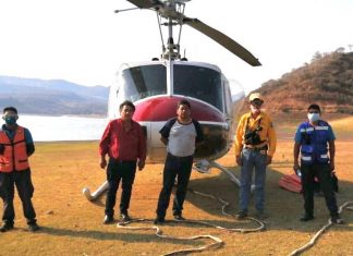 Se suma una tercera aeronave al combate del incendio del cerro “El Cacique”