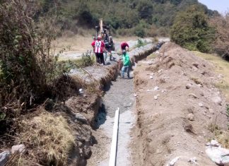 Continúa en marcha construcción de obra hidráulica en Aputzio