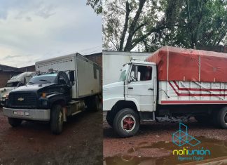 Recuperan dos camiones de carga y aguacate en Uruapan