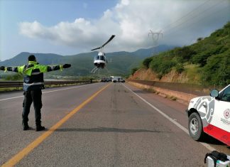 Realiza SSM traslado aéreo a Morelia de persona lesionada en accidente