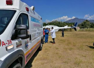 Realiza SSM traslado aéreo de mujer por Código Mater, de La Huacana a Morelia