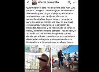 #Morelia, Trabajador del Ayuntamiento Abusa del Comercio de Carnitas, Siempre Pide Comer Gratis