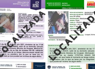 Localiza Fiscalía General a madre e hija reportadas como desaparecidas, en Uruapan