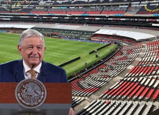 AMLO rifará palco del estadio Azteca para comprar medicamentos