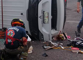 4 personas heridas por accidente automovilístico frente al Estadio Morelos, en Morelia…