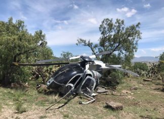 Helicóptero de la Fuerza Aérea Mexicana se desplomó cerca de Santa Lucía