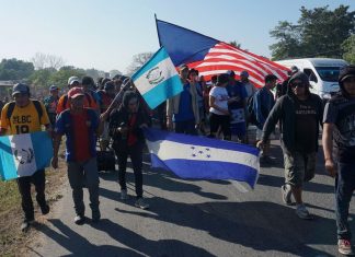 Cuarta caravana migrante en la frontera sur de México