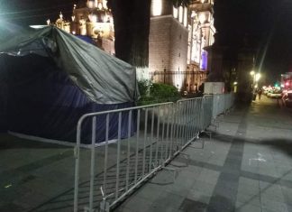 Gobierno intentó retirar el plantón de FNLS ante la visita de AMLO en Morelia