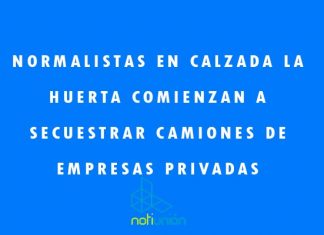 Normalistas realizan bloqueo y comienzan a secuestrar camiones de empresas privadas en #Morelia