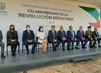 En #Morelia realizaron acto cívico por el CXI Aniversario de la Revolución Mexicana