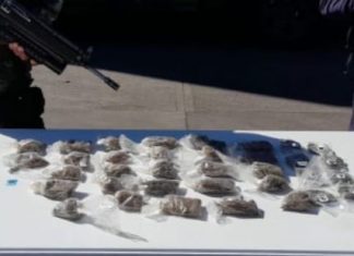 SSP asegura 35 envoltorios de droga en predio, en Jacona