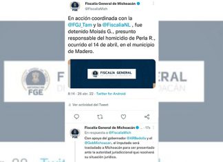En acción coordinada la FGE y sus homologos de Nuevo León y Tamaulipas, fue detenido Moisés G., presunto responsable del homicidio de la joven Perla R.