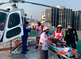 SSP traslada vía aérea a menor con quemaduras graves, a hospital en Cdmx