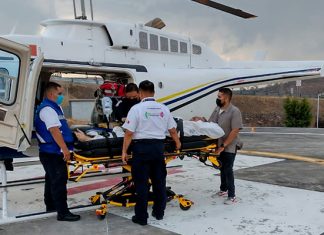 De Huetamo a Charo, SSP brinda servicio aéreo a paciente con previo infarto