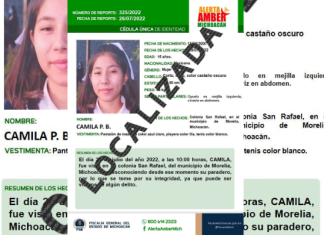 Localiza Fiscalía General a joven de 15 años, reportada como desaparecida en Morelia
