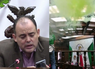 Diputado Baltazar Gaona busca impedir el acceso a feministas al Congreso y solicita retirar consignas con su nombre