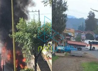 Bloqueos y quema de vehpiculos en #Uruapan; se ha desplegado un operativo con los tres niveles de gobierno