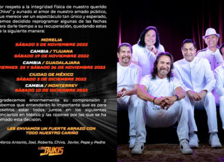 Reprograman fechas de gira en México para Los Bukis, por fuerte lesión en integrante