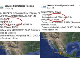 Suman dos sismos esta madrugada en Coalcomán, Michoacán; uno de 6.9 y otro de 4.1