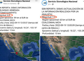 Actualización Sismo no fue de 6.8, tuvo una magnitud de 7.7 con epicentro en Coalcomán, Michoacán