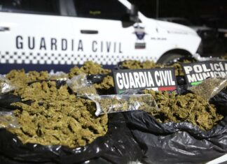 En Jacona Guardia Civil y Policía Municipal decomisa 20 kilos de marihuana y 68 dosis de metanfetamina, hay cuatro detenidos