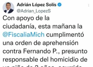 Después del ofrecimiento de recompensa la FGE detiene a Fernando «N», presunto responsable del homicidio de un niño de 3 años