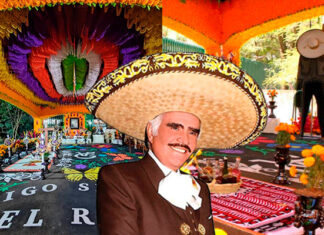 Altar en El Rancho «Los Tres Potrillos» para Vicente Fernández, fue hecho por Artesanos #Michoacanos