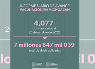 Avanza en Michoacán Estrategia Nacional de Vacunación contra COVID-19