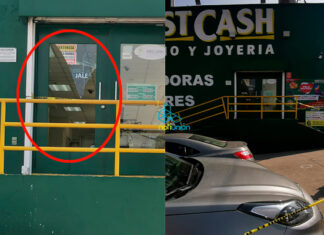 Hombres armados quedan atrapados dentro de una tienda de empeño en su intento de asalto