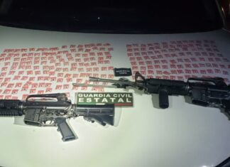 En Tarímbaro: Asegura GC 267 envoltorios de droga, armas y vehículo con impactos de bala