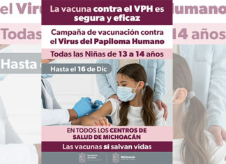 Del 7 al 16 de diciembre, invita SSM a vacunarse contra el VPH