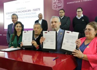Gobierno de Michoacán firma convenio con ISSSTE para dar atención médica a docentes pensionados