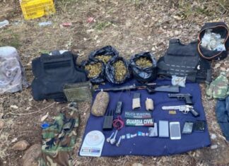Desmantela la SSP campamento clandestino con armas, droga, artefacto explosivo y equipo táctico