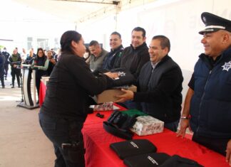 Realiza Bladimir González entrega de equipamiento policial del programa Fortapaz