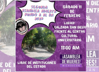 Asamblea de Mujeres Michoacán invita a la reunión de organización rumbo al 8M
