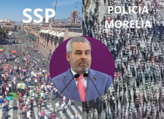 Gobernador de Michoacán afirma que fueron mil 200 personas en la mancha del INE, Comisionado de seguridad en Morelia reporta 30 mil