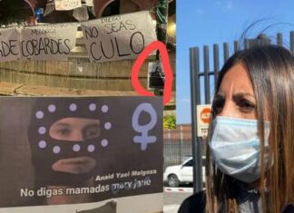 Madre de Diego habla y feministas le responden con carteles y fotografías en las Tarascas