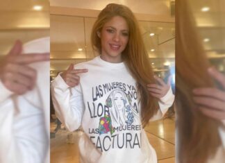 Ya salió la sudadera con la frase icónica de Shakira «La Mujeres Ya No Lloran Las Mujeres Facturan»