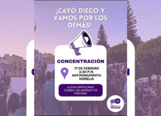 En Morelia, feministas anuncian concentración «Vamos por ellos», esto luego de que se dictará la pena de Diego Urik