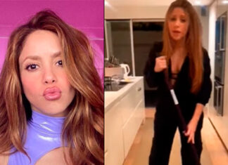 Así paso San Valentín Shakira en tacones y trapeando