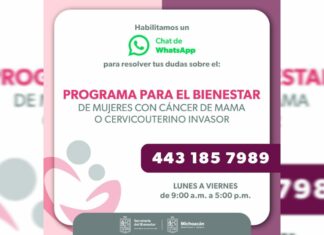 Ofrece Bienestar información por WhatsApp del programa mujeres con cáncer