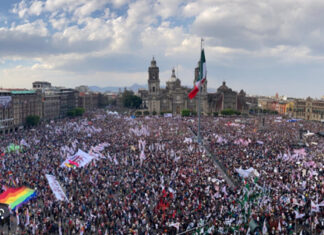 Reportan medio millón de asistentes a mitin político de #AMLO en el Zócalo de la CDMX