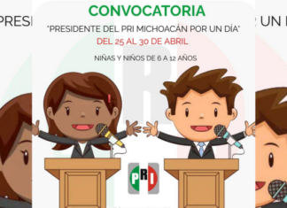 Invitan a niñas y niños a participar para ser presidente o presidenta del PRI Michoacán por un día
