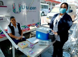Habilita SSM módulo de vacunación en Tianguis Artesanal de Uruapan
