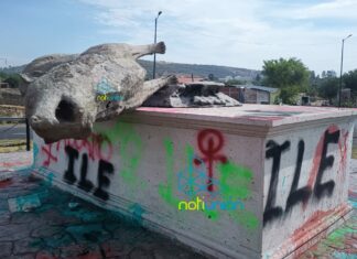 Derriban monumento Don Balta Gaona en Tarimbaro