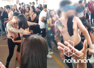 Festejo controvertido en Apatzingán: Menores de edad bailan con strippers en polémica celebración estudiantil