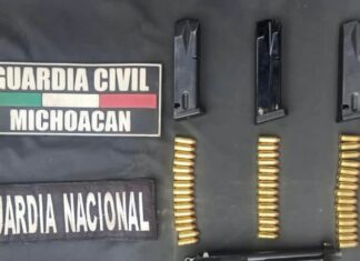 En Uruapan: GC decomisa arma de fuego y municiones; hay dos detenidos