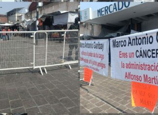 Comerciantes irregulares fueron desalojados este viernes del exterior del Mercado Independencia